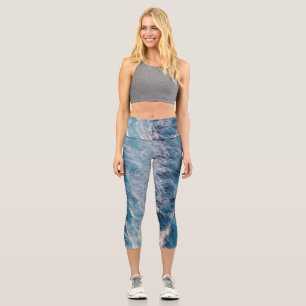 Blue Waves Capri Leggings
