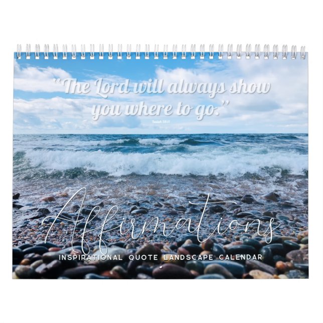 Blue Waves Inspiriere Zitatsfotografie-Kalender Kalender