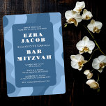 Blue Waves Modernes Abstraktes Bar Mitzvah Einladung<br><div class="desc">Perfekte Karte, um eine Fledermausmitzvah, Bar mitzvah oder andere jüdische Feier anzukündigen! Handgemachte Kunst für Sie. Vollständig anpassbar! Klicken Sie auf "Personalisieren" oben, um den Text zu bearbeiten. Klicken Sie auf "Bearbeiten mit dem Design-Tool", um die Schriftart, Farben und Platzierungen anzupassen und das Design der Rückseite zu löschen, wenn Sie...</div>