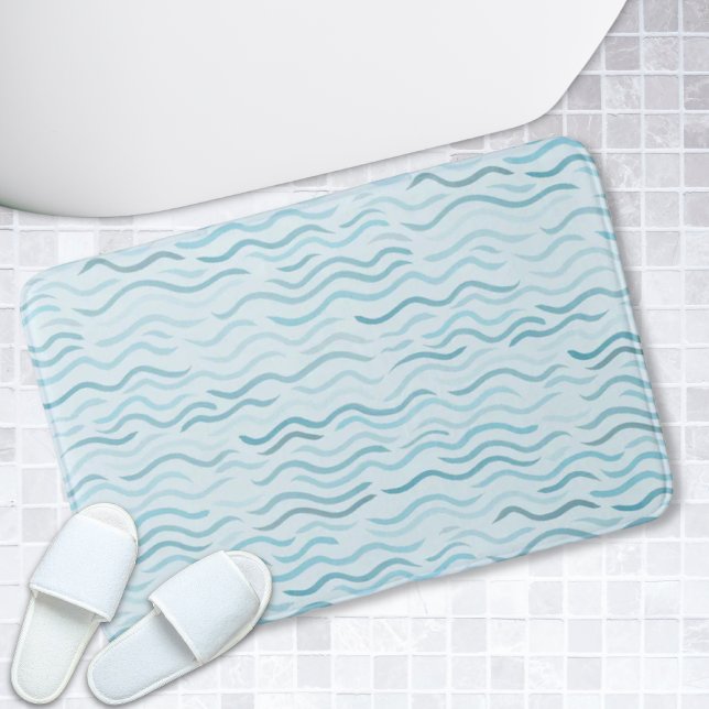 Blue Waves Ocean Badezimmer Dekoration Badematte (Blue Waves Ocean Bathroom Decor Bath Mat)
