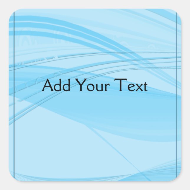 Blue Waves Quadratischer Aufkleber (Vorderseite)