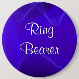 Blue Waves Ring Bearer Button