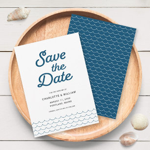 Blue Waves Save the Date Card