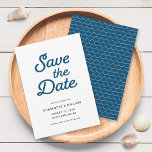 Blue Waves Save the Date Card<br><div class="desc">Die Blue Waves Save the Date Karte weist ein blaues Wellenmuster auf der Rückseite auf. Personalisieren Sie es, indem Sie den Platzhalter-Text ersetzen. Für weitere Optionen, wie zum Beispiel den Schriftart zu ändern und ihn zu vergrößern oder zu verändern, klicken Sie auf den Button "Anpassen". *Bitte beachten Sie, dass das...</div>