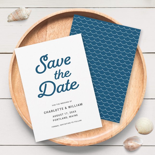 Blue Waves Save the Date Card (Von Creator hochgeladen)