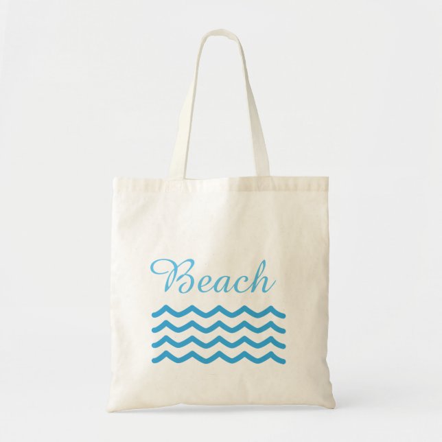 Blue Waves Summer Beach Tragetasche (Vorne)