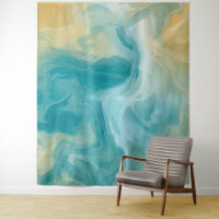 Blue Waves und Sandy Brown Fluid Art