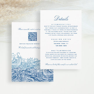Blue Waves Wedding Details Hotel Info QR Code Begleitkarte