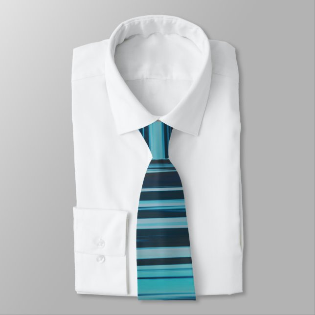 Blue Wavey Stripes Krawatte (Gebunden)