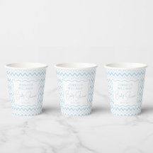 Blue Wavy Retro Sweet Baby Boy Dusche