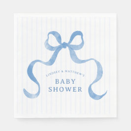 Blue Wavy Ribbon Bow Baby Dusche Serviette