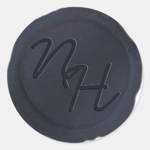 Blue Wax Siegel Initials Envelope Sticker