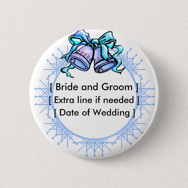 Blue Wedding Bells - Maßgeschneidert Button (Vorderseite)