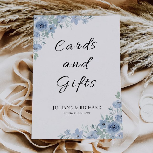 Blue Wedding Cards and Gifts Sign, Einladung (Blue Wedding Cards and Gifts Sign,)