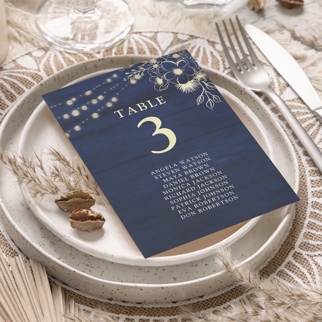 Blue Wedding Chart Card Card (Von Creator hochgeladen)