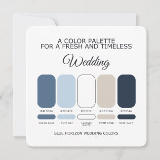 Blue Wedding Color Palette for Timeless Weddings Einladung