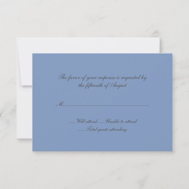 Blue Wedding Response Card RSVP Karte (Vorderseite)
