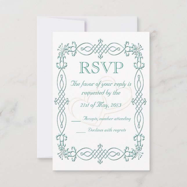 Blue Wedding RSVP Karte (Vorderseite)