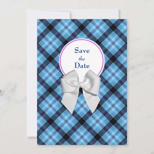 Blue Wedding Save the Date Announcement (Vorderseite)