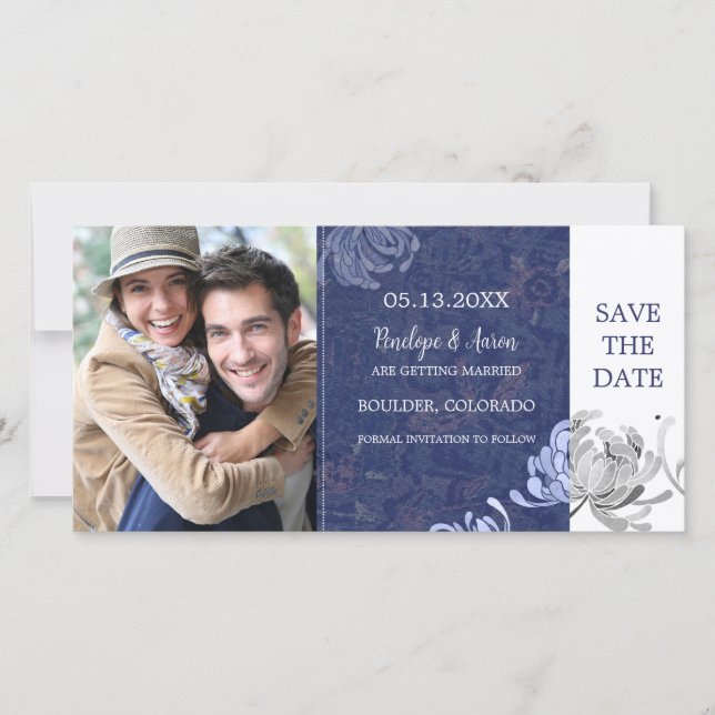 Blue Wedding speichert die Datumskarte Save The Date
