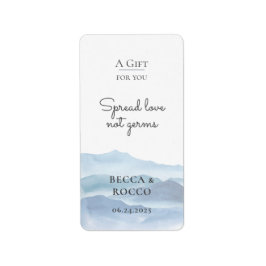 Blue Wedding Spread Liebe nicht Germs Hand Sanitiz Adressaufkleber