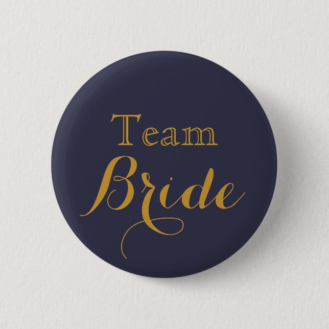 Blue Wedding Team Bride Button (Vorderseite)