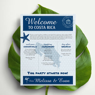 Blue Wedding Welcome Letter für Costa Rica