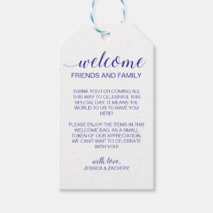 Blue Wedding Willkommensgeschenk Basket Bag Geschenkanhänger