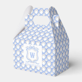 Blue Wedgewood Coquette Grandmillennial Monogram Geschenkschachtel