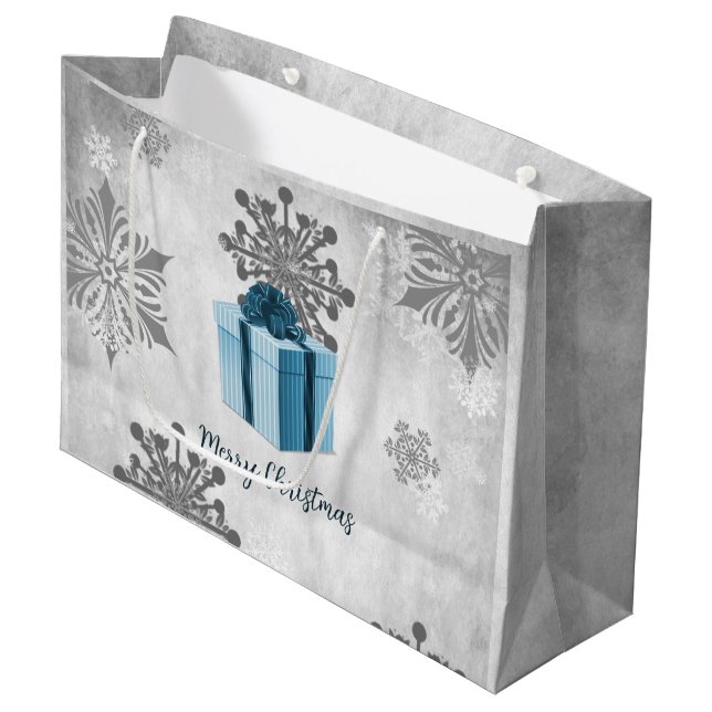 Blue Weihnachtsgeschenk Weihnachtsgeschenk Große Geschenktüte (Vorderseite Schrägansicht)