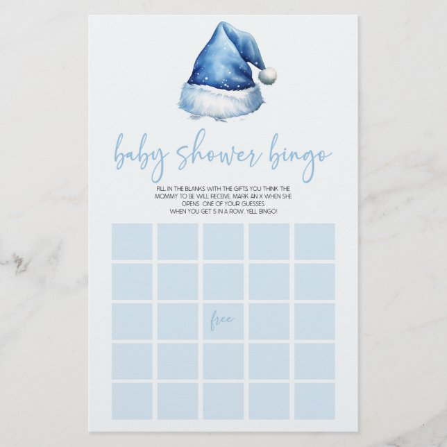 Blue Weihnachtsmannmütze Christmas Bingo Baby Show Briefpapier (Vorderseite)