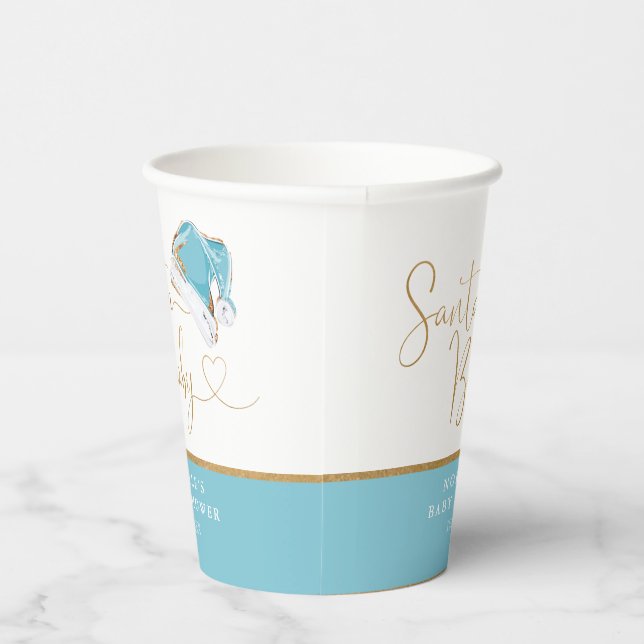 Blue Weihnachtsmannmütze Weihnachts Weihnachtsdusc Pappbecher (Rechts)