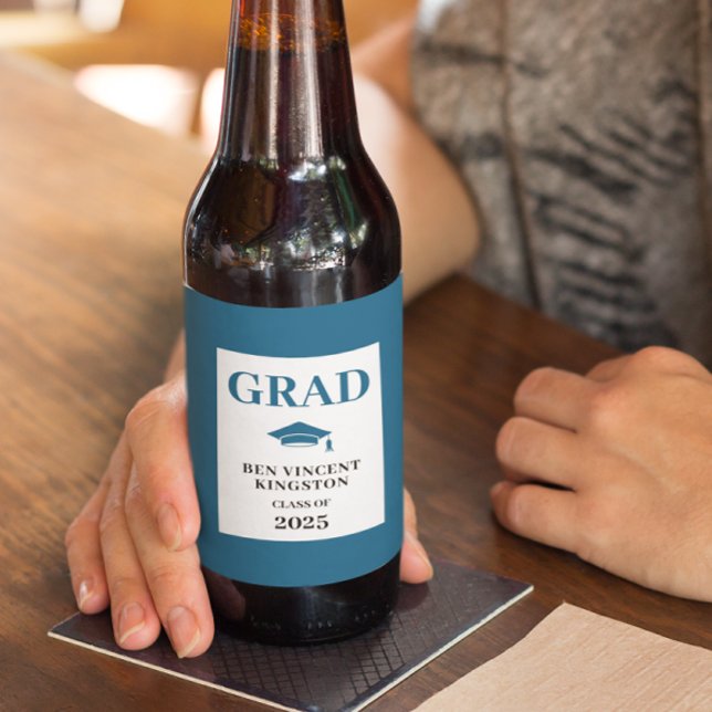 Blue Welcome Abschluss Bierflaschenetikett (Von Creator hochgeladen)