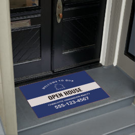 Blue Welcome Open House Custom Doormat Fußmatte