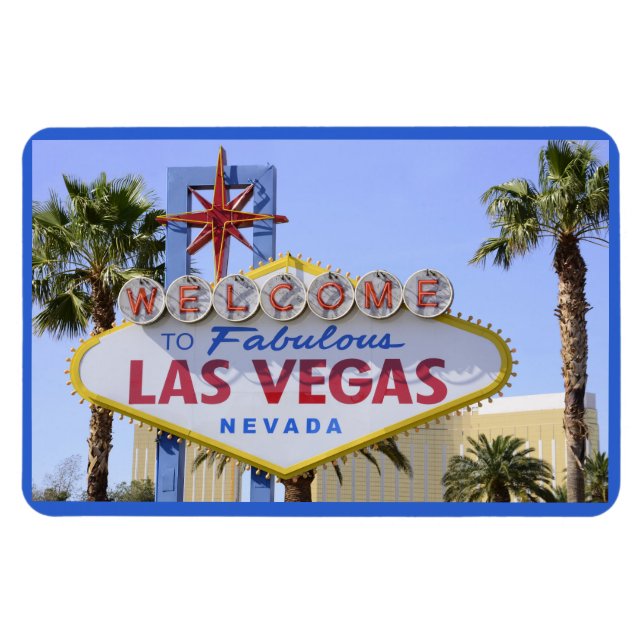 Blue Welcome Sign Nevada Las Vegas Magnet (Horizontal)