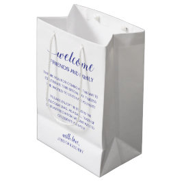 Blue Welcome to Wedding Guest Accommodation Mittlere Geschenktüte