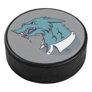 Blue Werewolf Grauhockeypuck Eishockey Puck