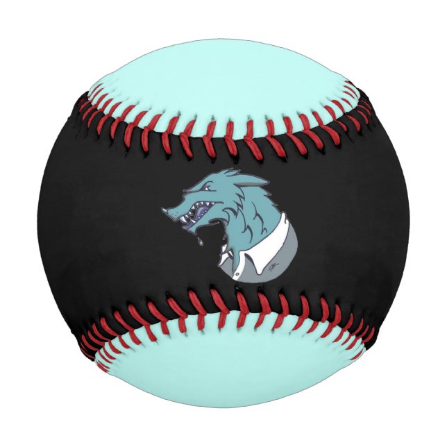 Blue Werewolf Schwarz-Blau-Baseball Baseball (Vorderseite)
