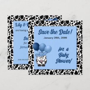 Blue Western Baby Dusche Save The Date