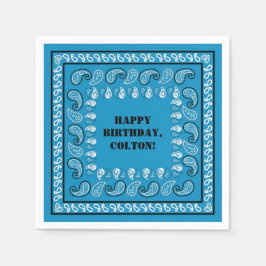 Blue Western Bandana Print Geburtstagsparty Serviette