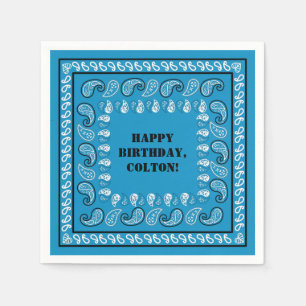Blue Western Bandana Print Geburtstagsparty Serviette