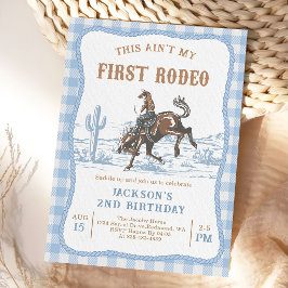 Blue Western Cowboy Birthday Invitation  Einladung