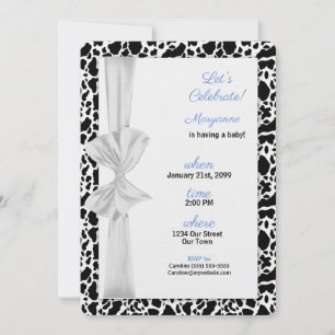 Blue Western Cowboy Theme Kinderdusche Einladung