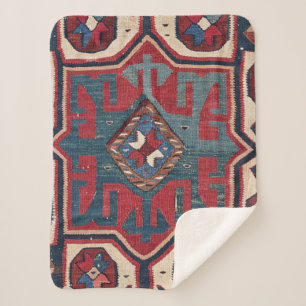 Blue Western Santa Fe Cowboy Style Verziert  Sherpadecke