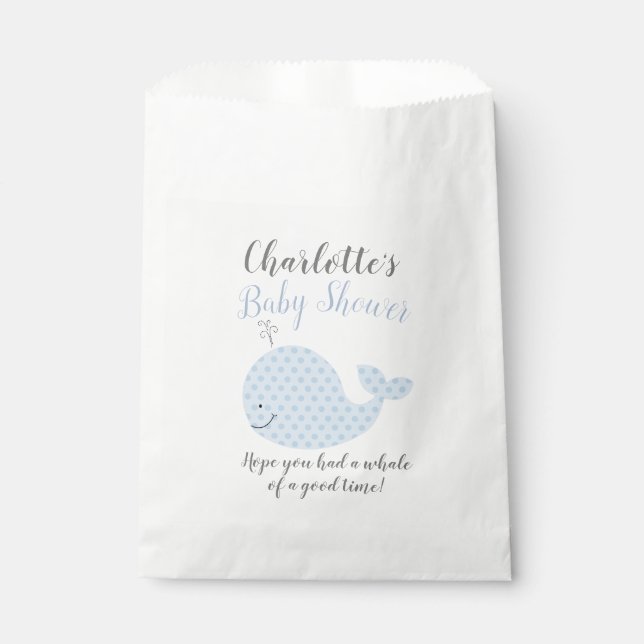 Blue Whale Baby Dusche Gastgeschenk Bags Geschenktütchen (Vorderseite)