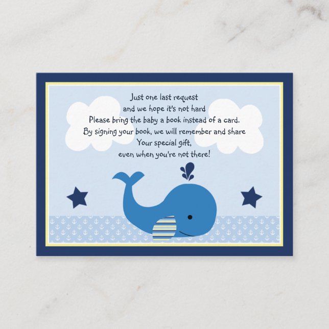 Blue Whale Book Request Card Begleitkarte (Vorderseite)