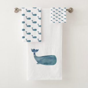Blue Whale Coastal Beach Badetuch Set