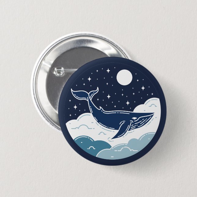 Blue Whale Dream Button (Vorne & Hinten)