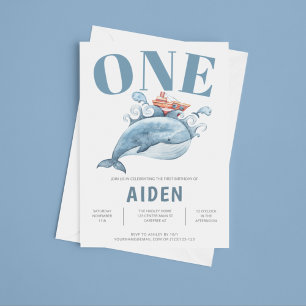 Blue Whale Einladung zum Geburtstag