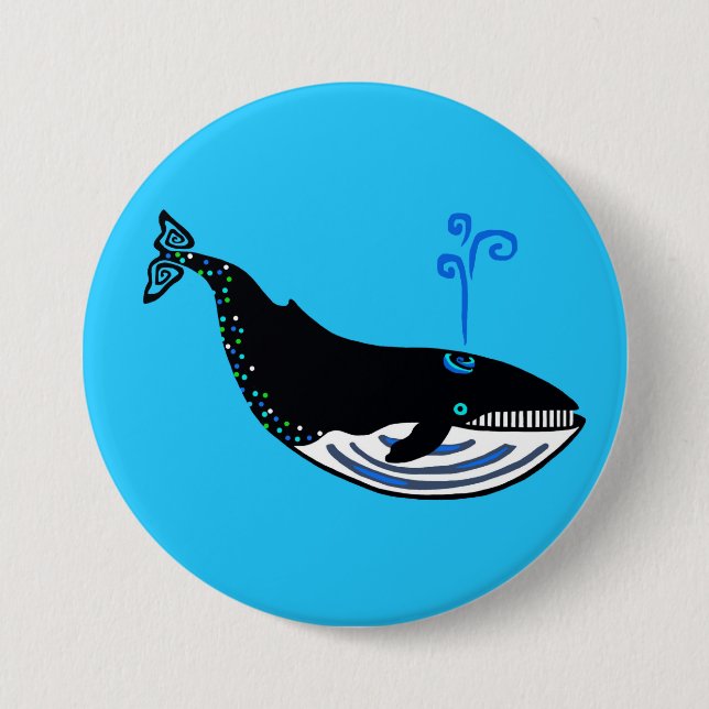 Blue WHALE - gefährdetes Tier - Button (Vorderseite)